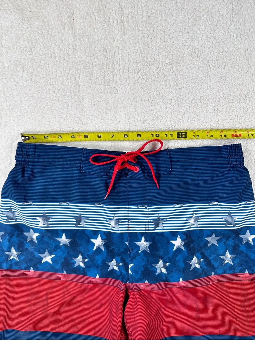 Laguna USA Patriotic Red and Blue Men's Swim Board Shorts Large
